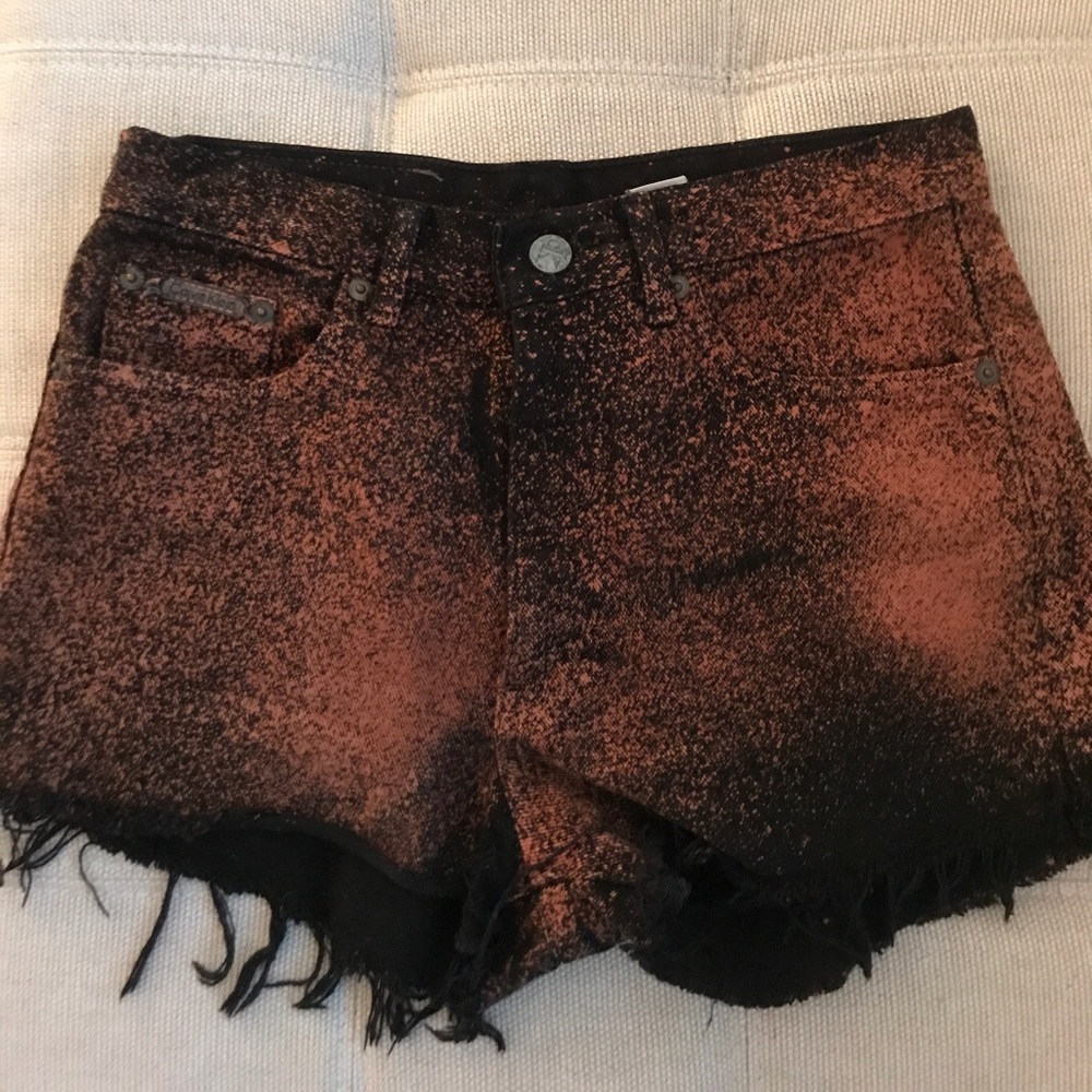 Calvin Klein Black Distressed Denim Shorts, Size 3