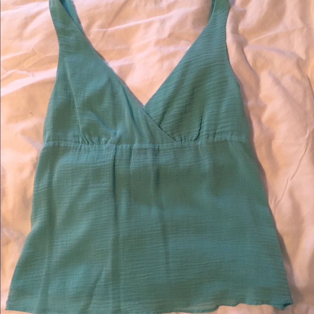 Theory silk blend turquoise shirt