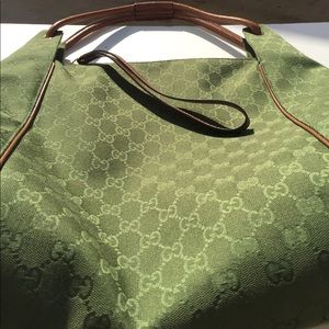 authentic GUCCI Canvas Monogram Hobo