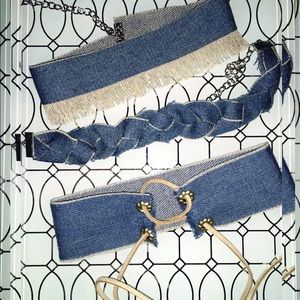 Denim Choker Necklaces