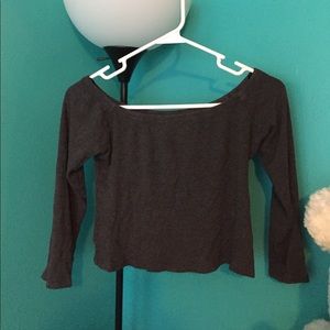 Gray off the shoulder top