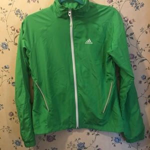 Green Adidas track jacket or spring/fall jacket.