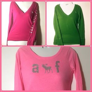 Three Abercrombie & Fitch Kids girls Size M shirts