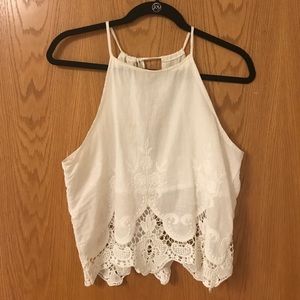 Medium white lace crop top