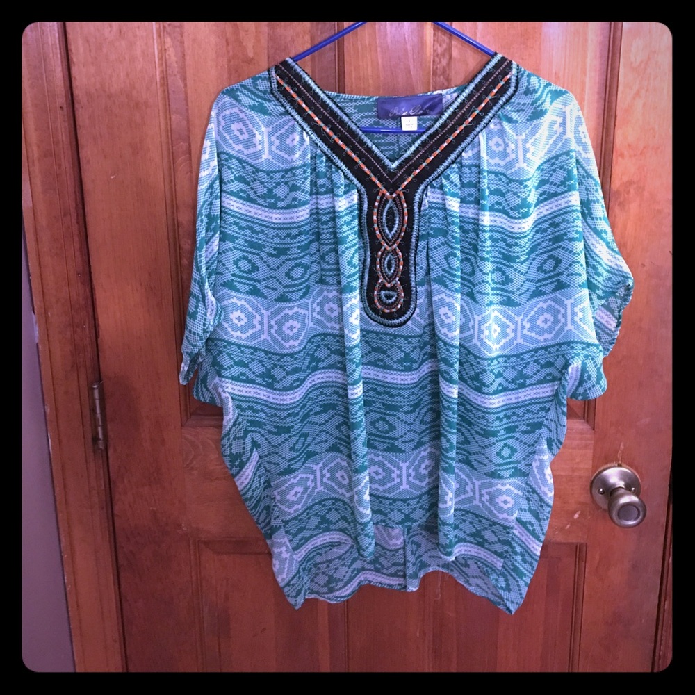 Blue Rain Boho Blouse