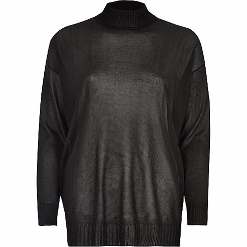 IWA45 - Sheer Knit Mock Turtleneck Top US 4
