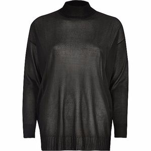 IWA45 - Sheer Knit Mock Turtleneck Top US 4