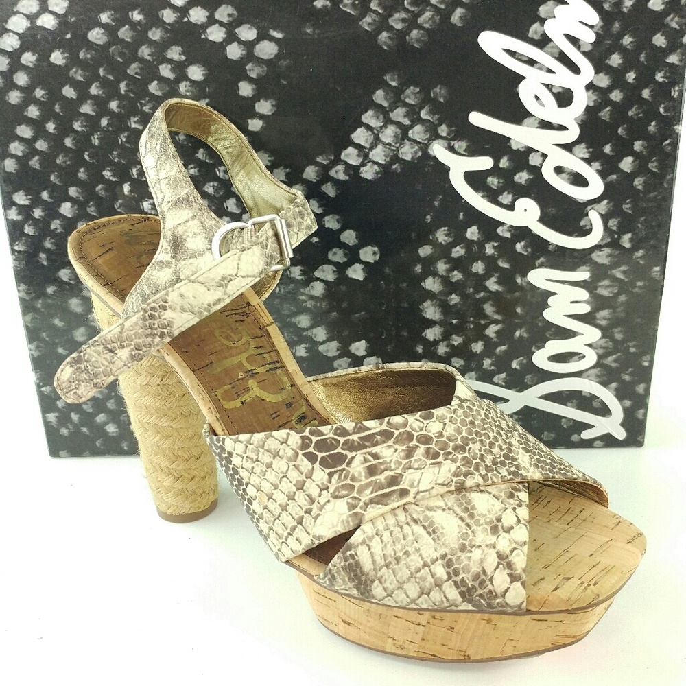 SAM EDELMAN sz 10 pump sandal animal print