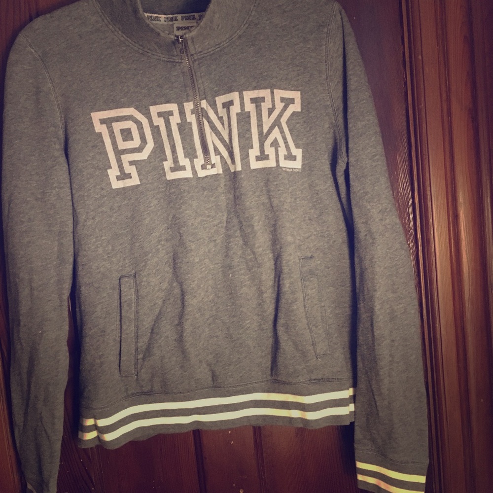 VS PINK Vintage Style Pullover half zip Sweatshirt