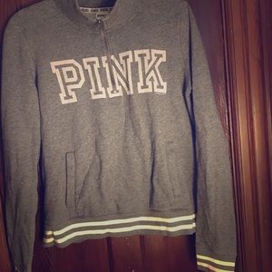 VS PINK Vintage Style Pullover half zip Sweatshirt