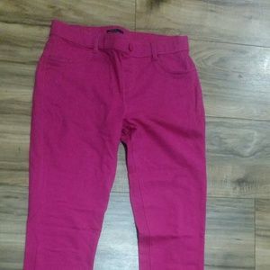 Bright pink jeggings