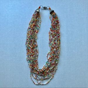 Multi strand beaded necklace.