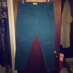 Loft Teal ankle jeans EUC