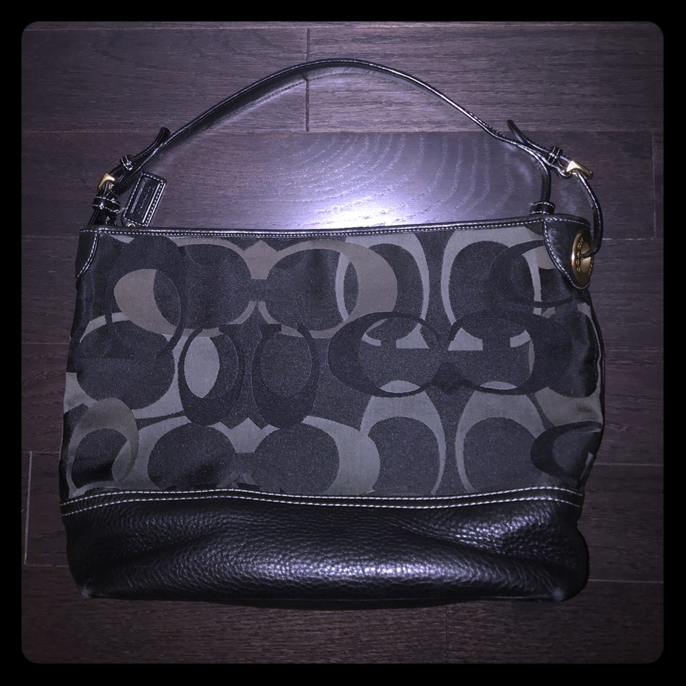 Coach RARE Black Large Optics Tote.