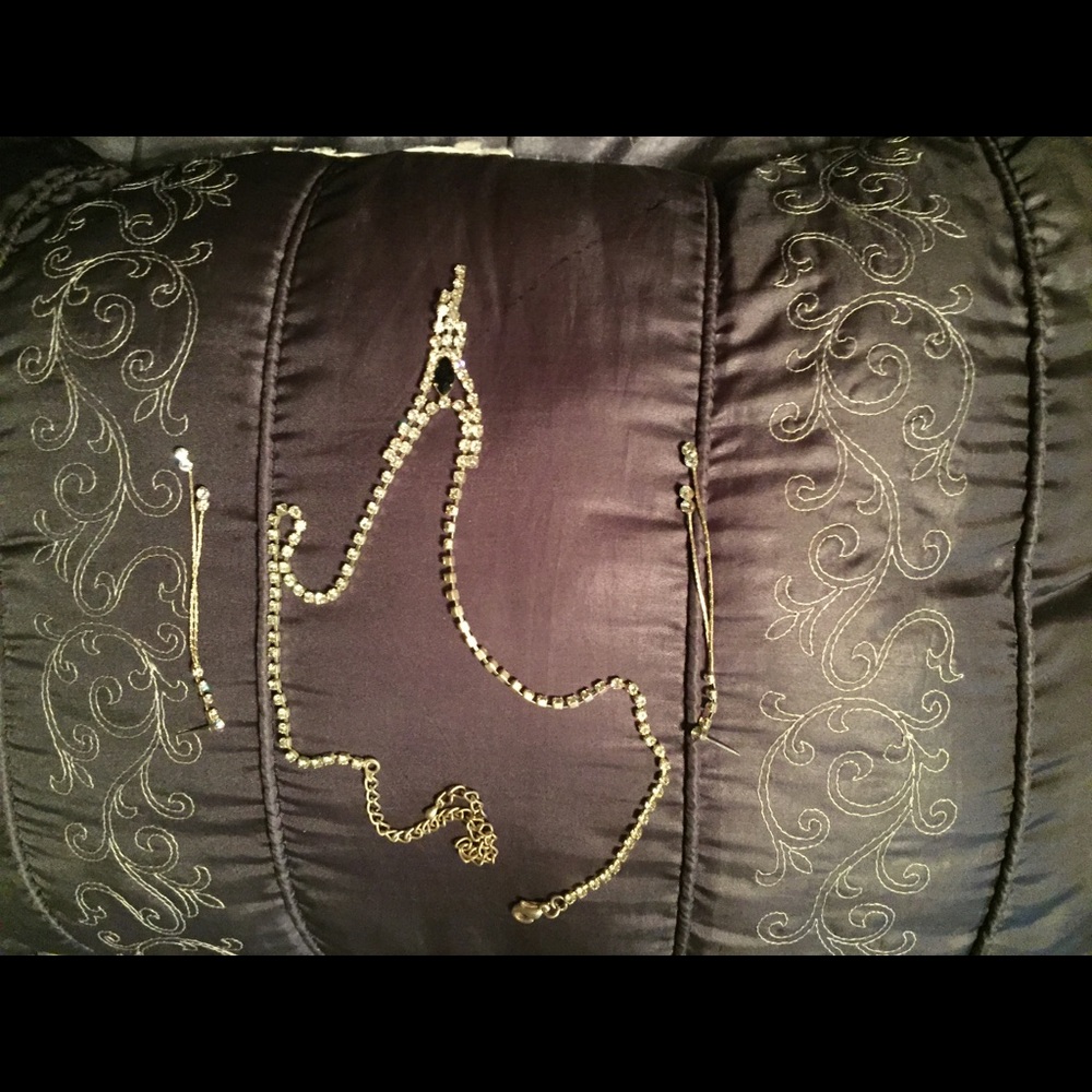 cubic zirconia necklace and earrings