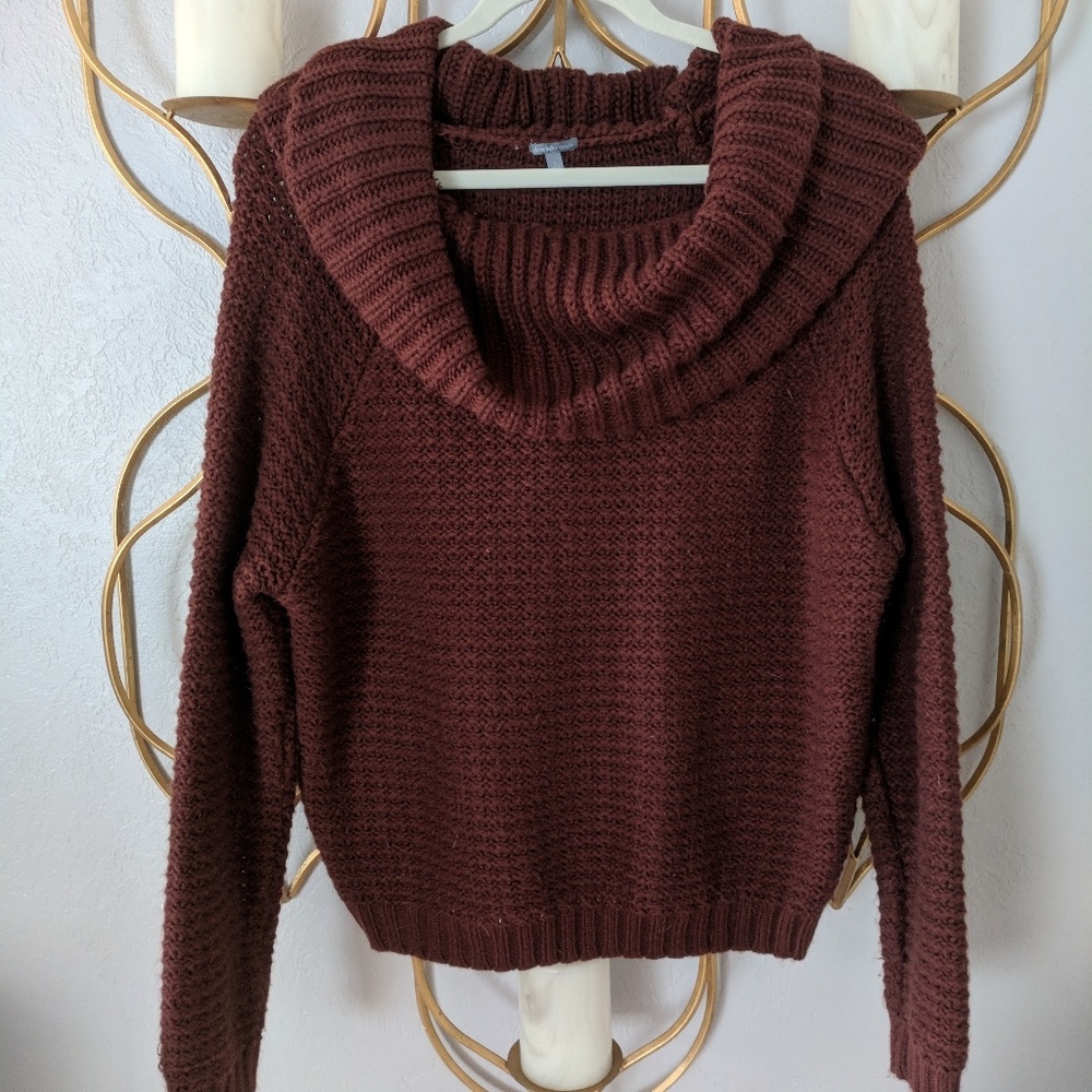 Rust Colored Cowl Neck Sweater