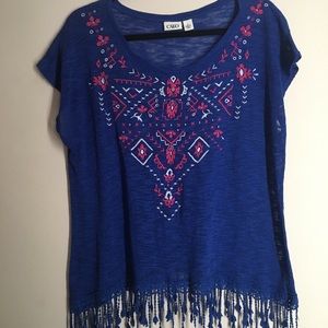 Bohemian stitched top