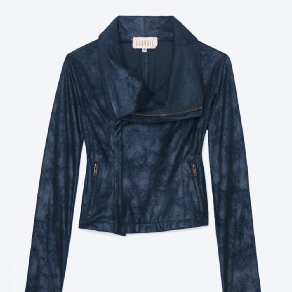 Intermix Blue leather Jacket