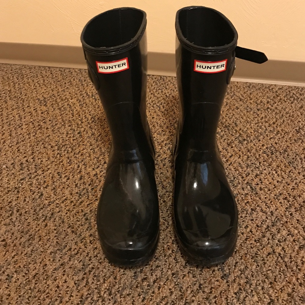 Glossy Black Hunter Rainboots