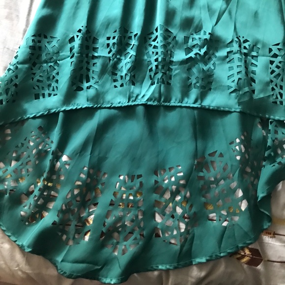 Strapless turquoise hi-low dress. Never worn! - Picture 3 of 3