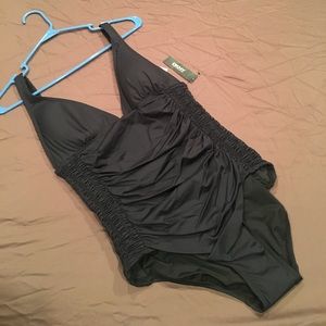 DKNY Size 14 Black womens swim suit