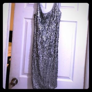 Silver sequin dress