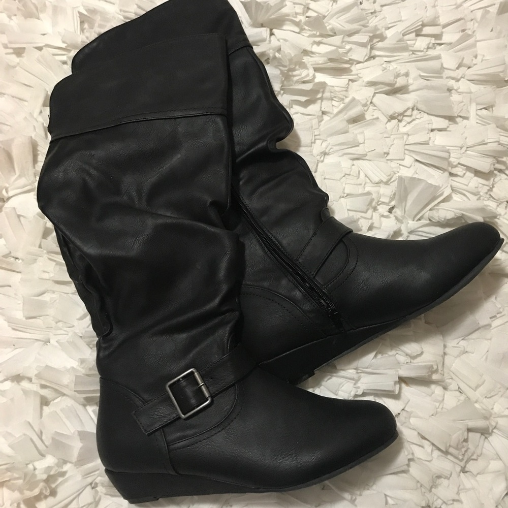 Black knee high boots