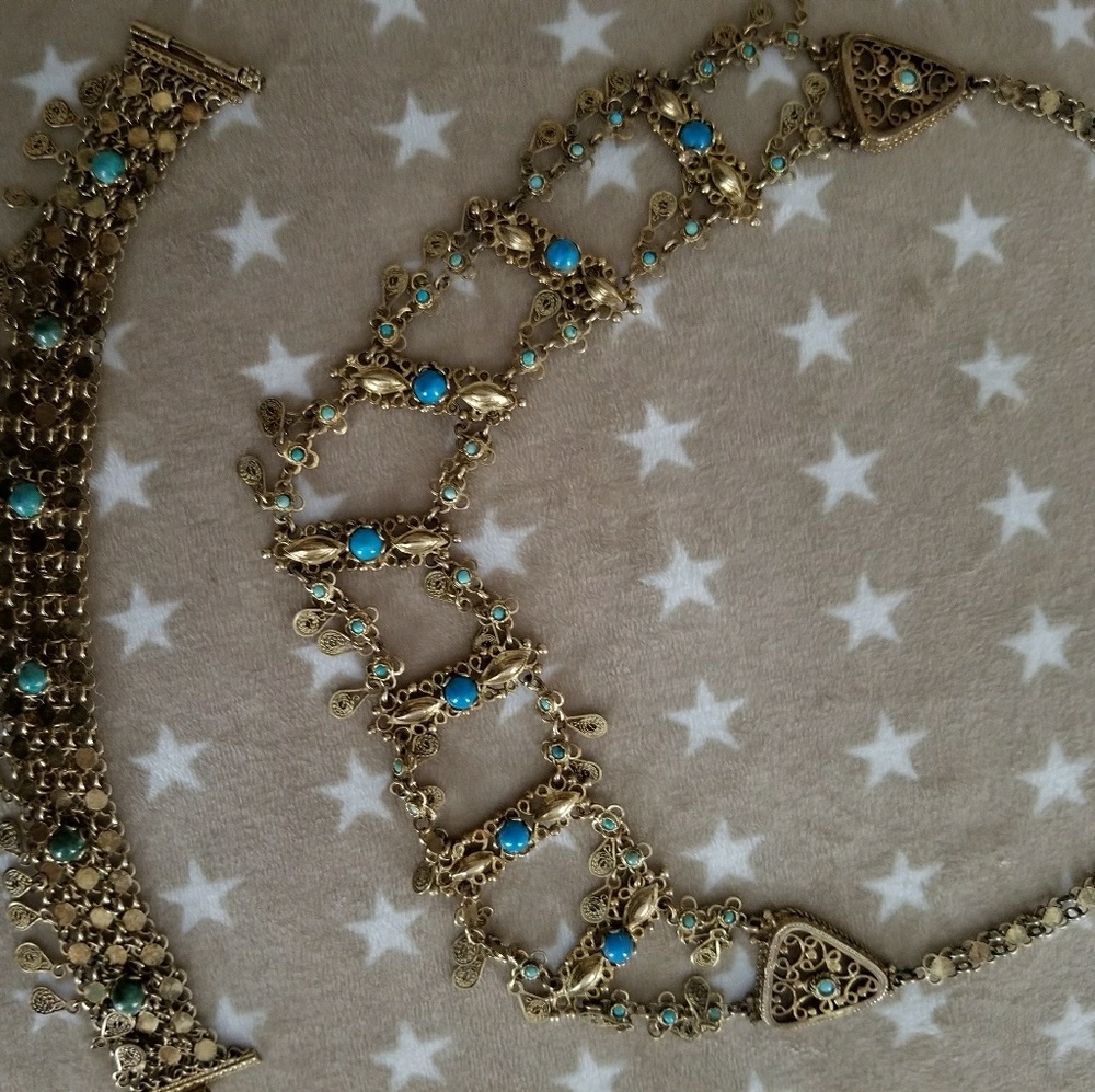 high quality turkish bib necklace and bracelet set
