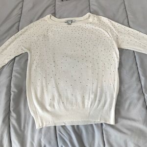 White and gold long sleeve winter top. SOLD