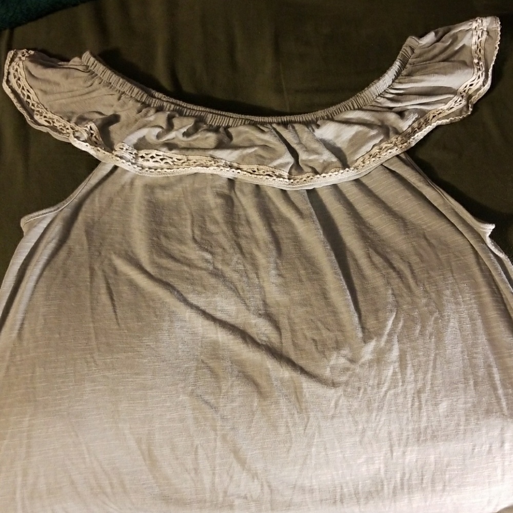 Faded glory xl gray peasant blouse