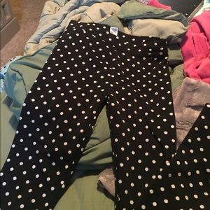Bethany Mota Black leggings with white polka dots