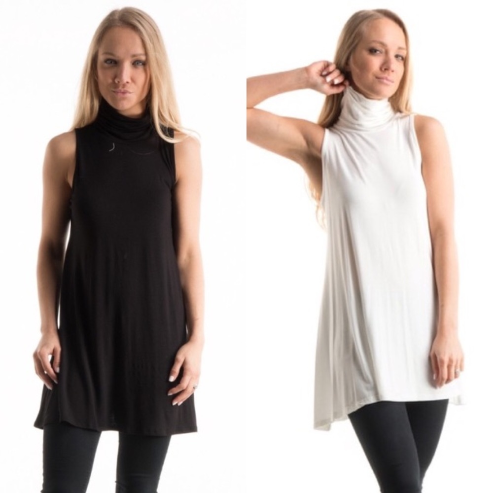 HUGE SALE -Sleeveless Mockneck Tunic Top