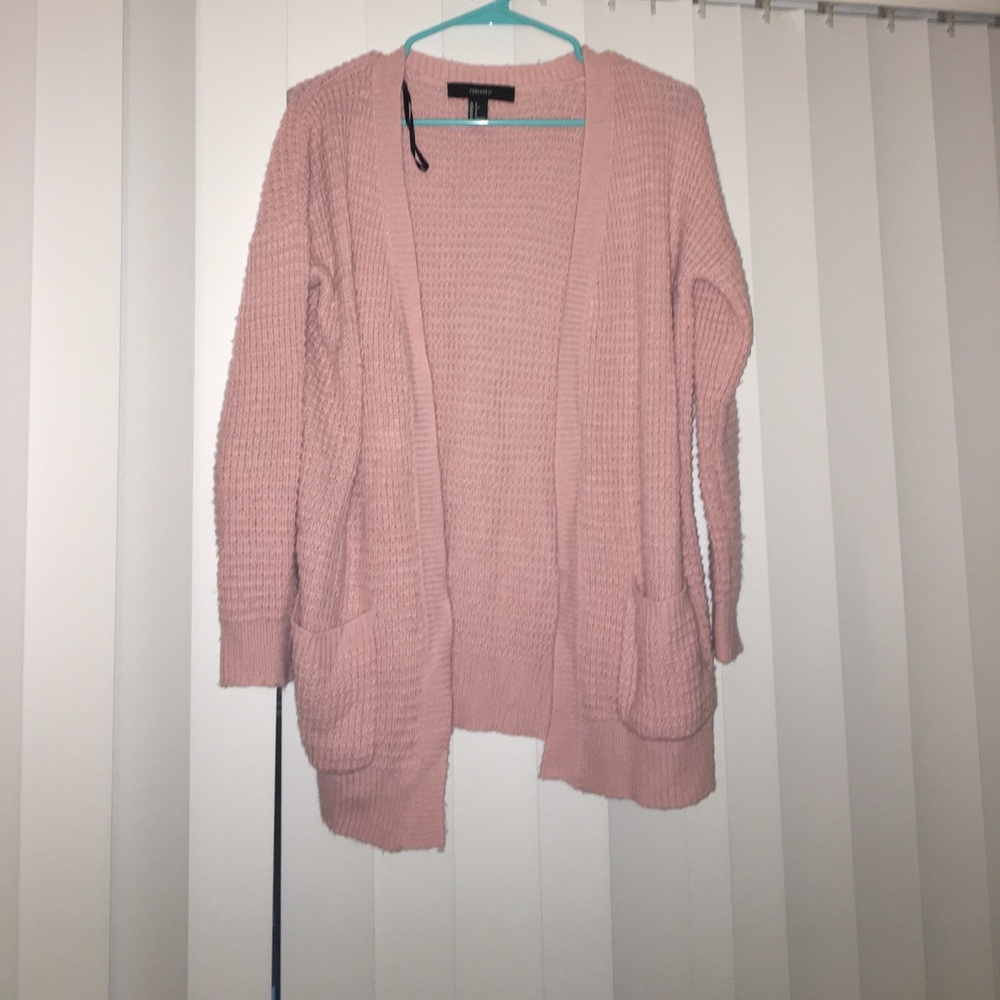 Light pink knit cardigan