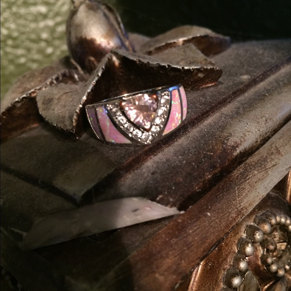 Pink and amethyst ring Sz 8