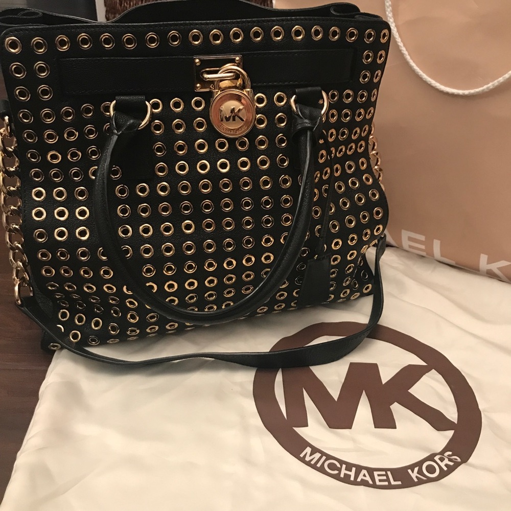 Michael Kors Large Hamilton Grommeted Leather Tote
