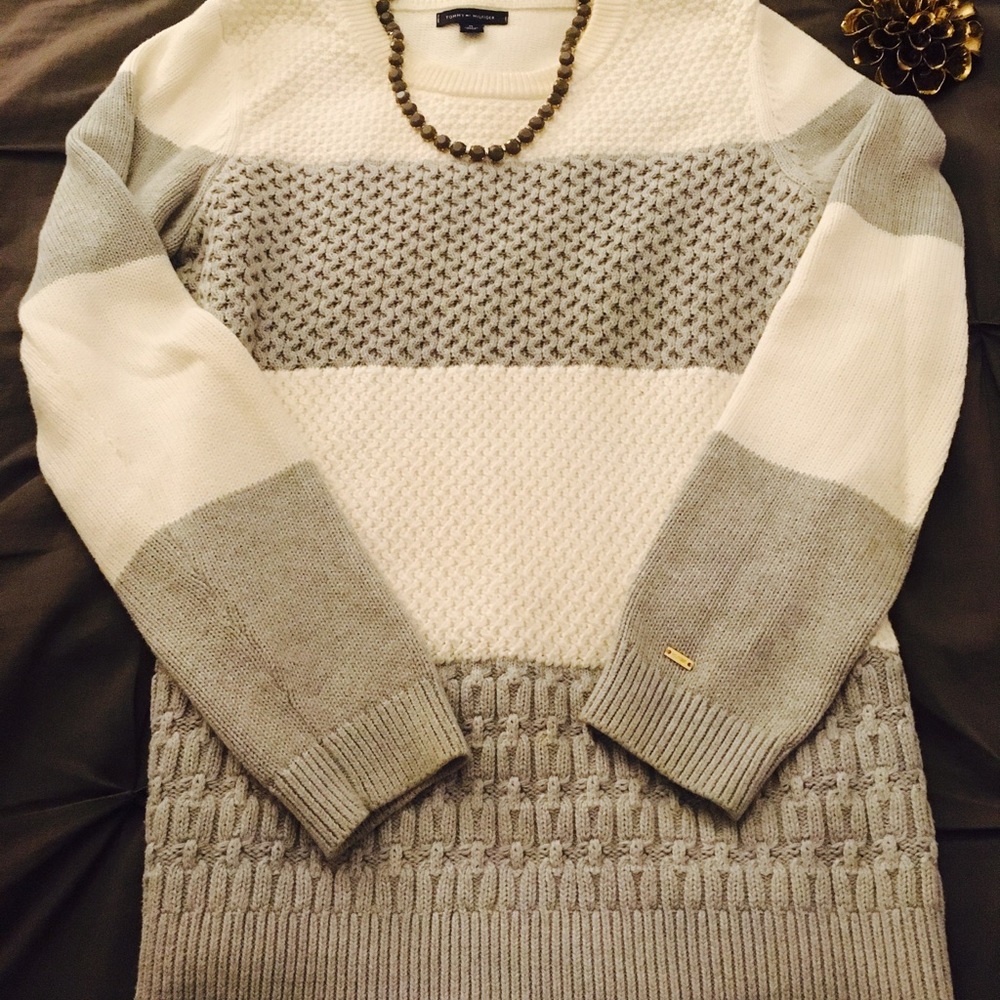 Tommy Hilfiger Striped Cable Knit Sweater