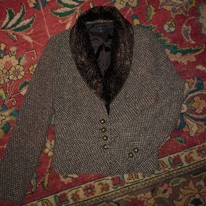Zara Basic Brown Tweed Jacket