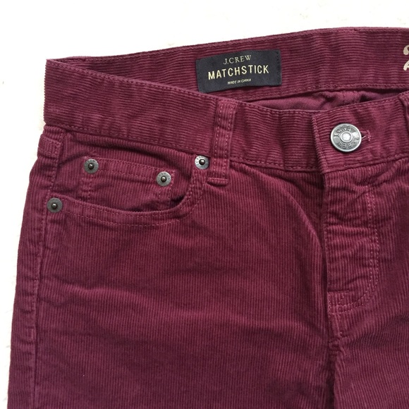 J. Crew Mulberry/Wine Matchstick Cords - Picture 2 of 7