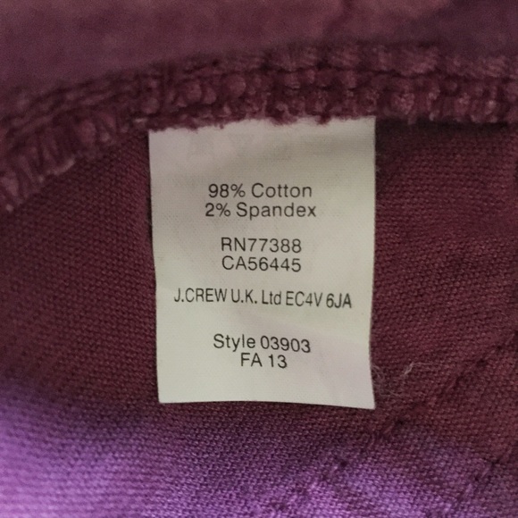 J. Crew Mulberry/Wine Matchstick Cords - Picture 7 of 7