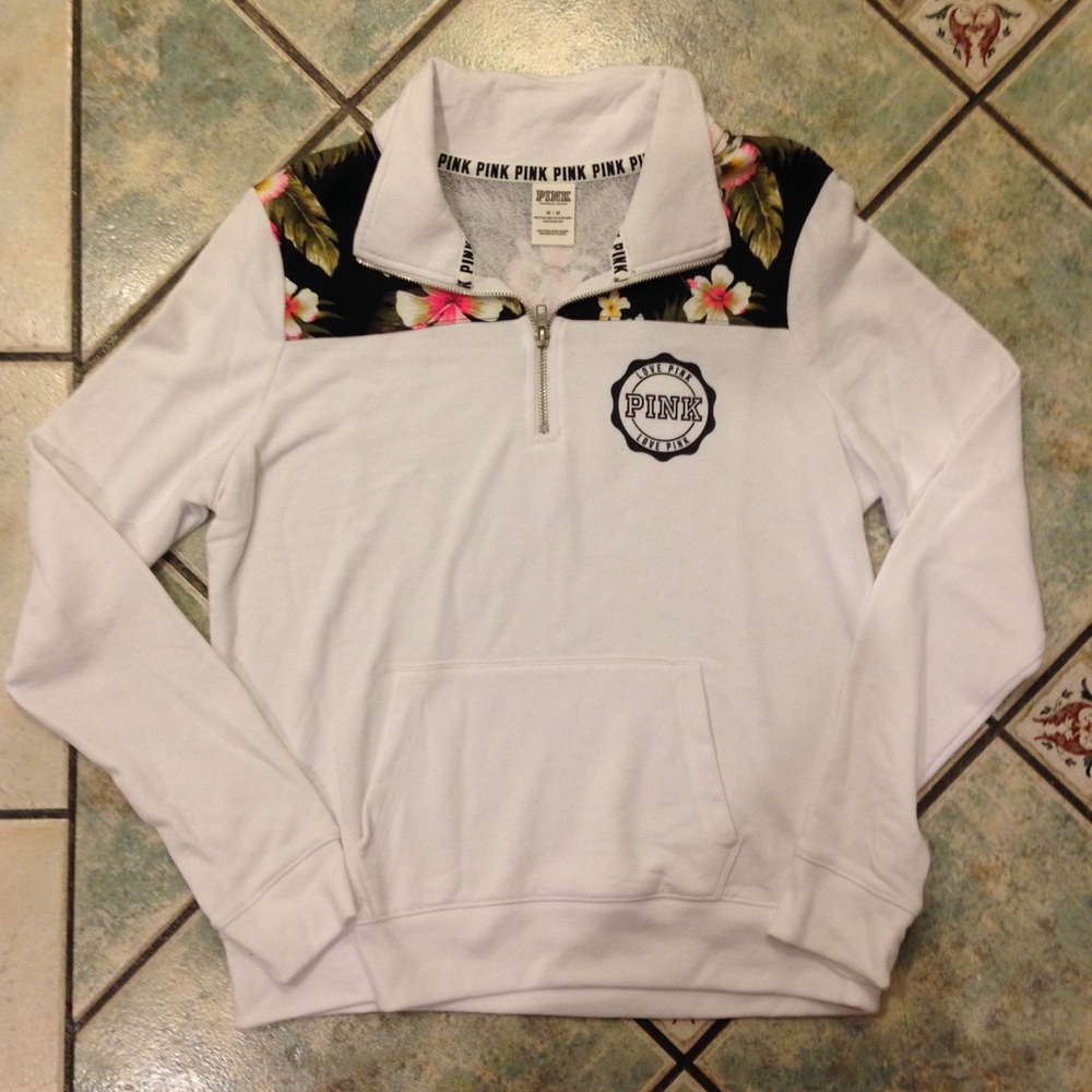NWOT lightweight VS Pink zip sweatshirt sz Medium