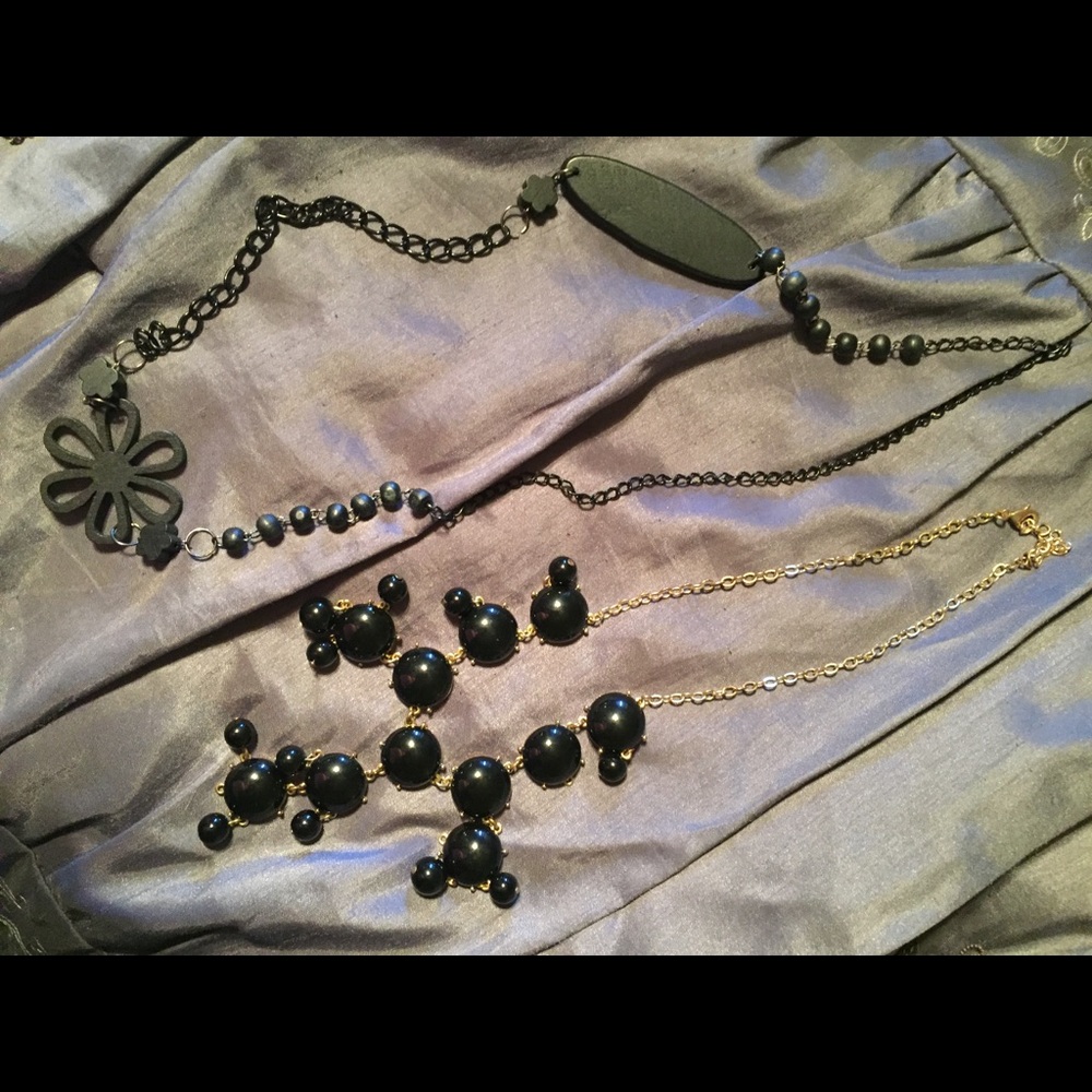 2 black necklaces