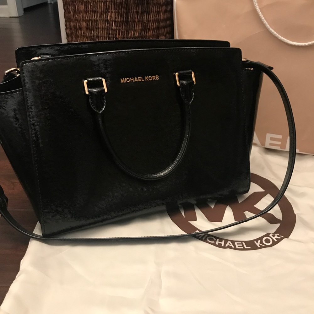 Michael Kors Selma Saffiano Patent Leather Tote