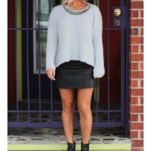 Baby Blue Embellished Sweater