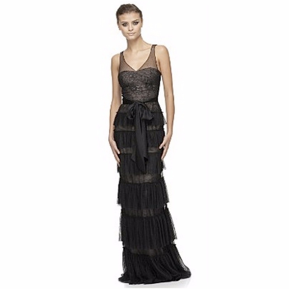 NWOT Vintage lace tulle tiered formal gown