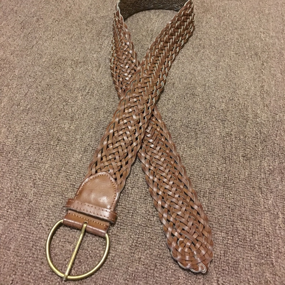 Brown braided belt
