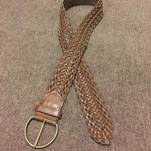 Brown braided belt