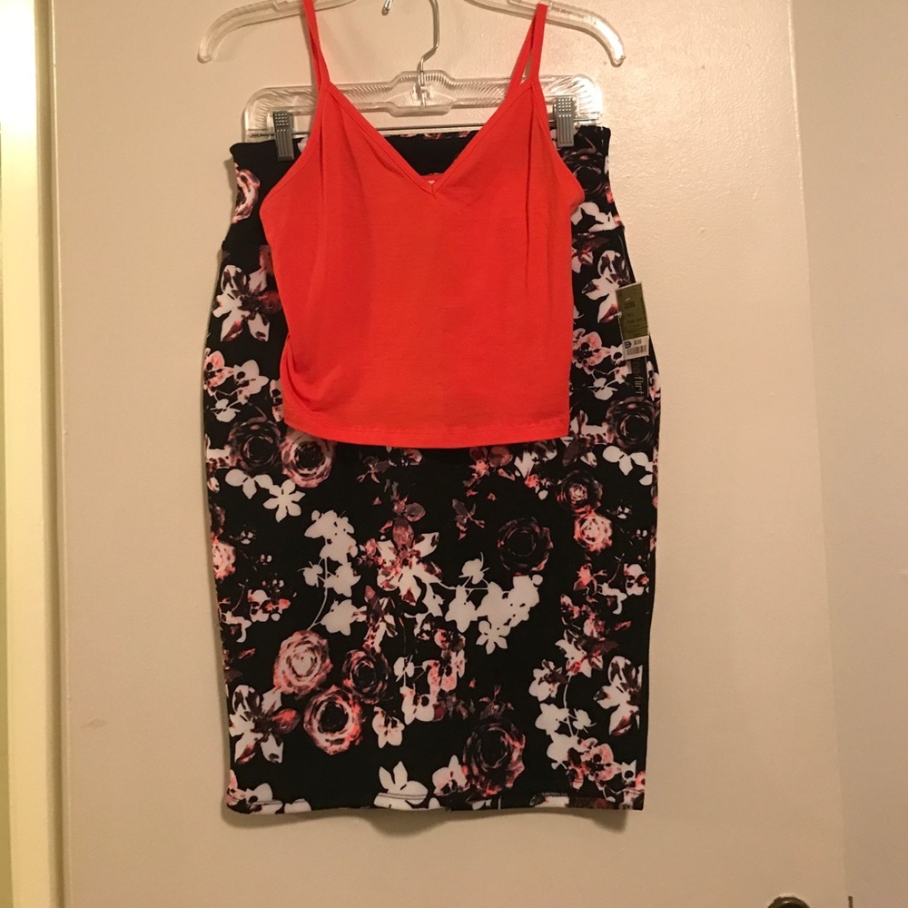 Crop top and skirt set