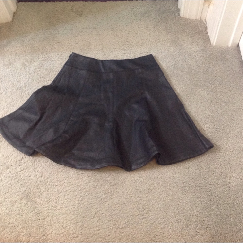 Black faux leather skirt