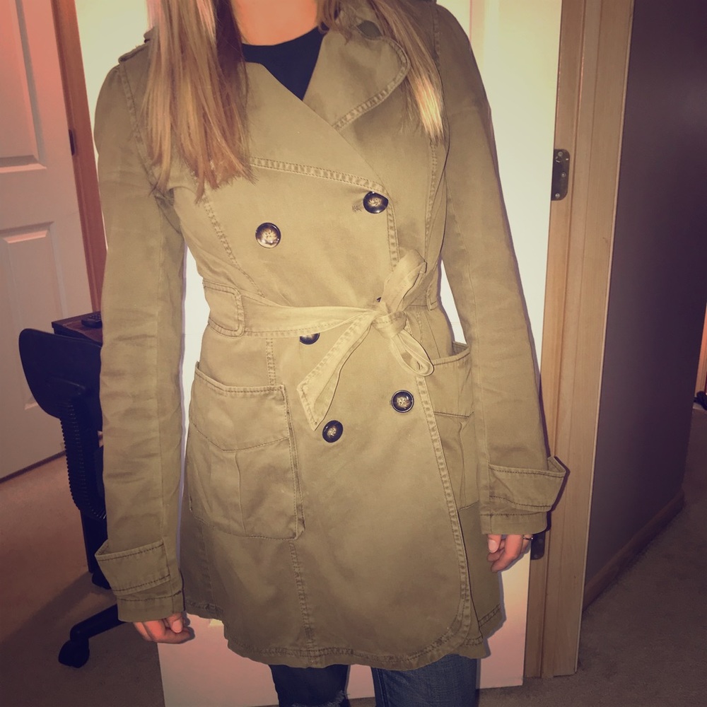 Army green car coat