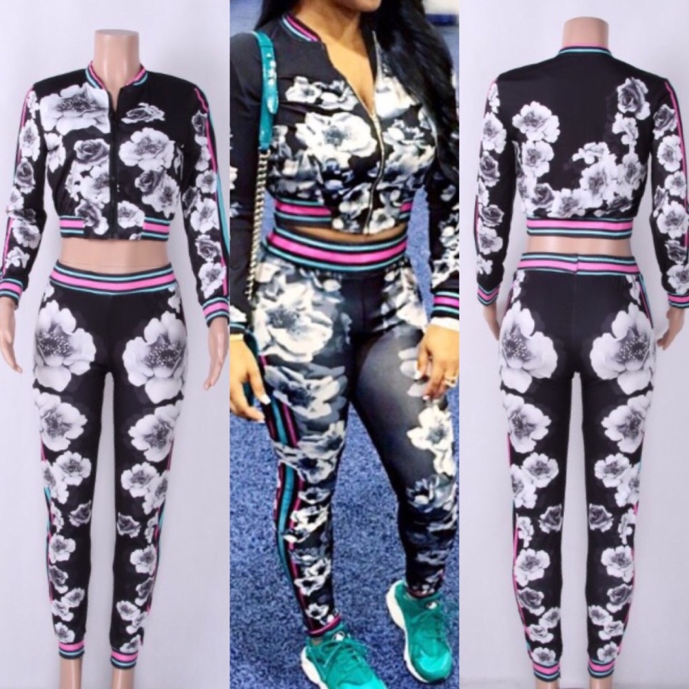 Black Silky Jogger Suit